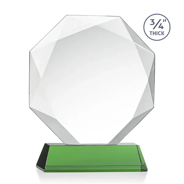 Starfire octagon shape award with faceted edges on a tall tapered... from ASI 84592 St Regis Group / St Regis