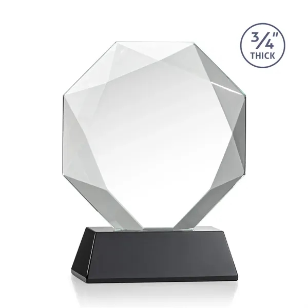Starfire octagon shape award with faceted edges on a tall tapered... from ASI 84592 St Regis Group / St Regis