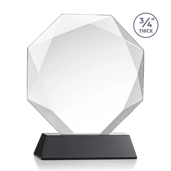 Starfire octagon shape award with faceted edges on a tall tapered... from ASI 84592 St Regis Group / St Regis