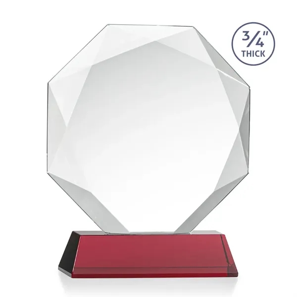 Starfire octagon shape award with faceted edges on a tall tapered... from ASI 84592 St Regis Group / St Regis