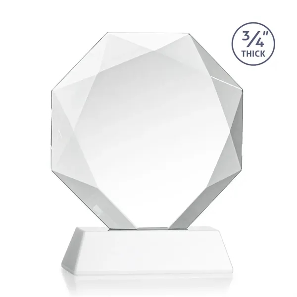 Starfire octagon shape award with faceted edges on a tall tapered... from ASI 84592 St Regis Group / St Regis