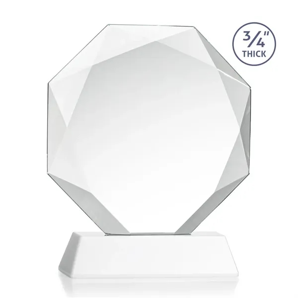 Starfire octagon shape award with faceted edges on a tall tapered... from ASI 84592 St Regis Group / St Regis