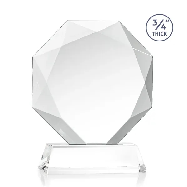 Starfire octagon shape award with faceted edges on a tall tapered... from ASI 84592 St Regis Group / St Regis