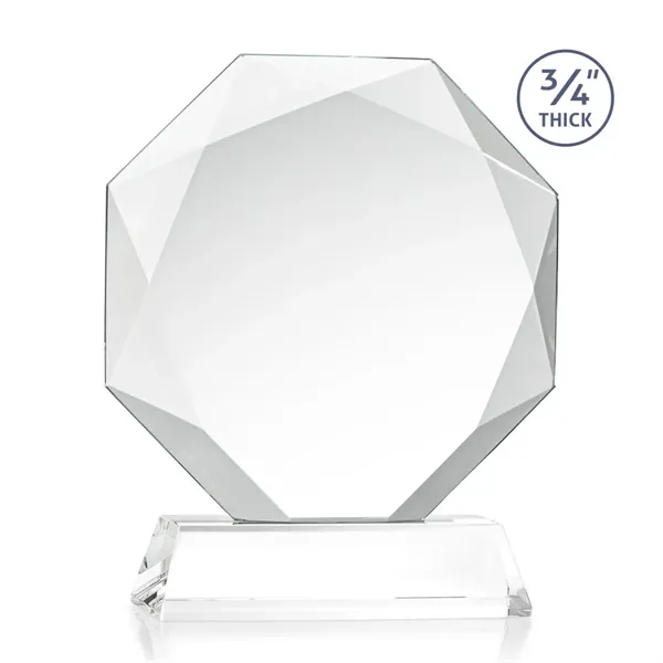 Starfire octagon shape award with faceted edges on a tall tapered... from ASI 84592 St Regis Group / St Regis