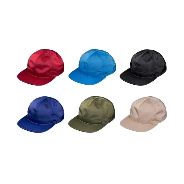 Premium Satin Nylon, Unstructured, Pinch Front Crown, Flat Bill, Embroidered Eyelets,... from ASI 72657 Active Life Promo / Active Life