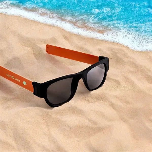 Foldable Slap Sunglasses have a slap bracelet-like design for easy storage... from ASI 61966 HPG / Mixie