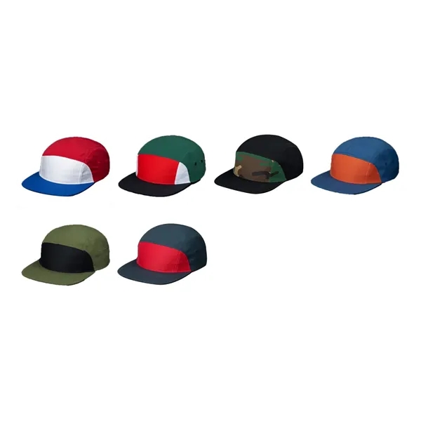 Premium Cotton Twill, 7 Panel Camp Crown, Flat Bill, Leather Backstrap... from ASI 72657 Active Life Promo / Active Life