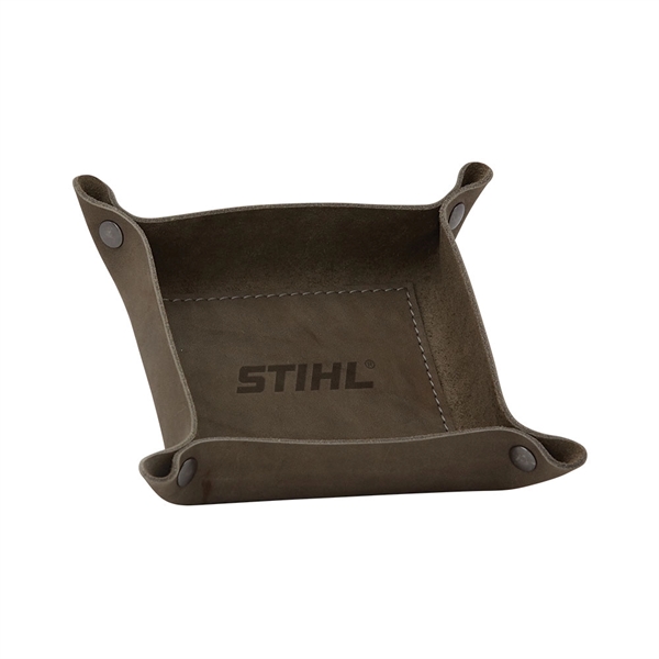 Leather valet tray with antique nickel snap closures.... from ASI 88060 Snugz/USA Inc / SnugZ USA®