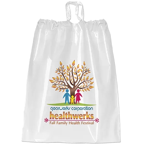 Low-density plastic bag with poly-draw handles.... from ASI 37940 Bag Makers Inc