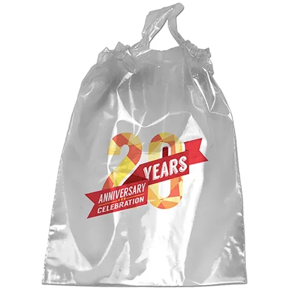 Low-density plastic bag with poly-draw handles.... from ASI 37940 Bag Makers Inc