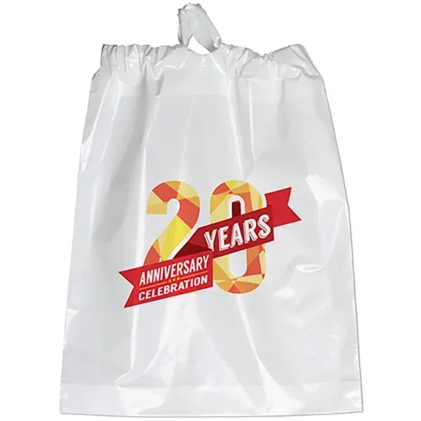 Low-density plastic bag with poly-draw handles.... from ASI 37940 Bag Makers Inc