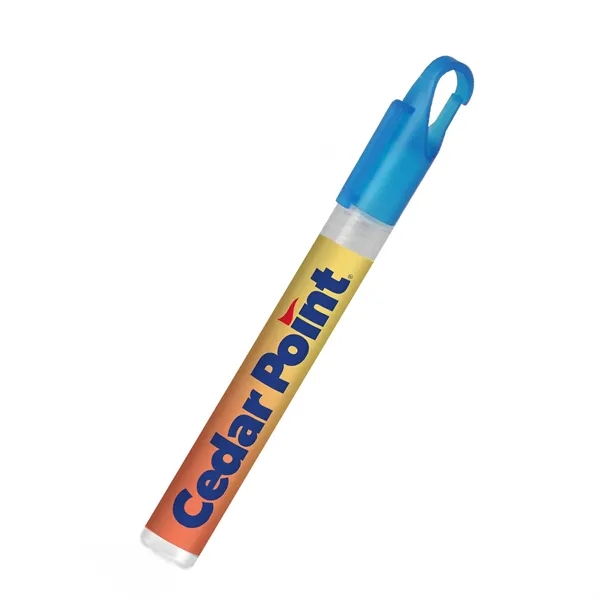 Sanitizer pen with carabiner cap; 0.33oz (10ml) liquid pen shaped hand... from ASI 52710 Lincoln Line