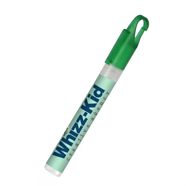 Sanitizer pen with carabiner cap; 0.33oz (10ml) liquid pen shaped hand... from ASI 52710 Lincoln Line