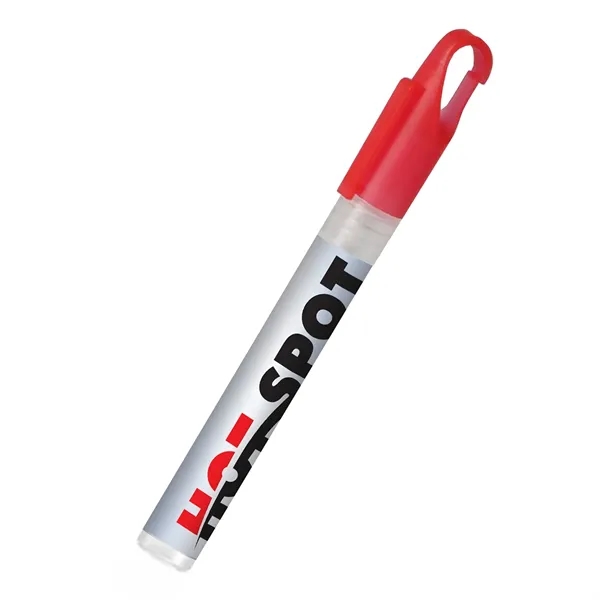 Sanitizer pen with carabiner cap; 0.33oz (10ml) liquid pen shaped hand... from ASI 52710 Lincoln Line