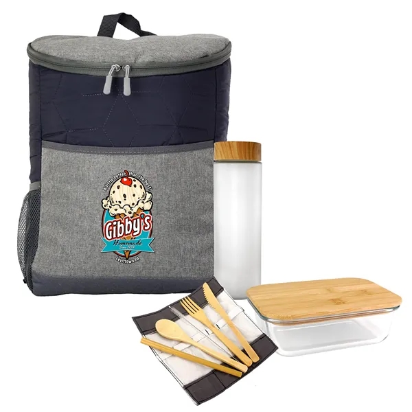 Quilted Bamboo Lunch and Drink Cooler Set... from ASI 30208 A P Specialties / AP Specialties
