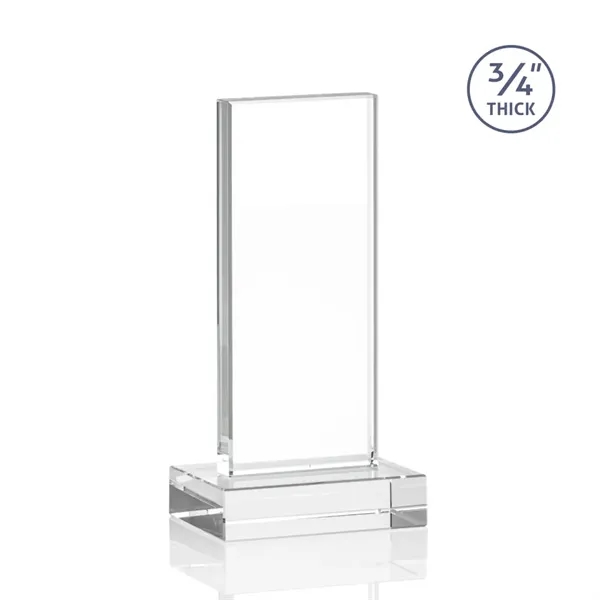Starfire Crystal Award features a bold vertical pane with large imprint... from ASI 84592 St Regis Group / St Regis