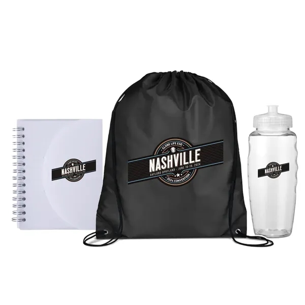 Drawstring Bag, Bottle and Notebook Kit... from ASI 89971 Stuff A Mug