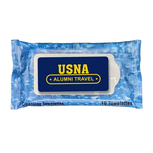 10-count Package of Antibacterial Moist towelettes in a sanitary and compact... from ASI 31490 Admatch Corporation / Admatch-Regal