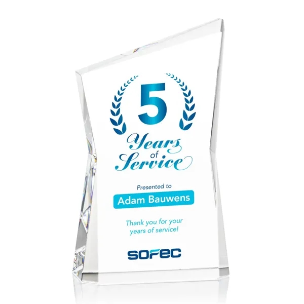 Honor excellence with our elegant thick freestanding optical crystal Roswell VividPrint™... from ASI 84592 St Regis Group / St Regis