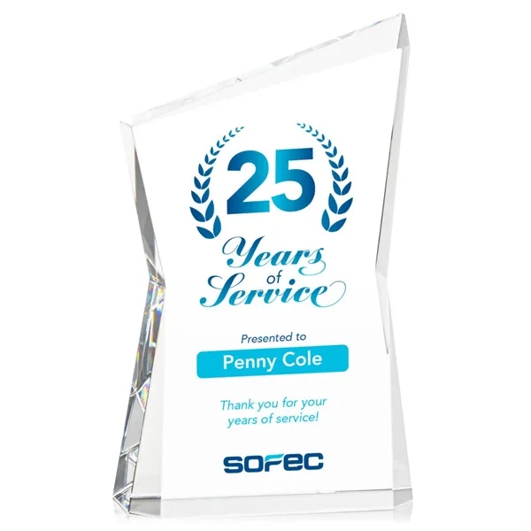 Honor excellence with our elegant thick freestanding optical crystal Roswell VividPrint™... from ASI 84592 St Regis Group / St Regis