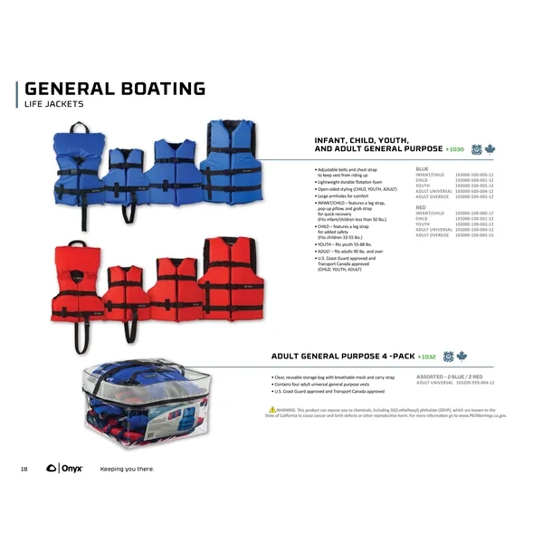 Adjustable belts and chest strap to keep vest from riding up,Lightweight... from ASI 72657 Active Life Promo / Active Life