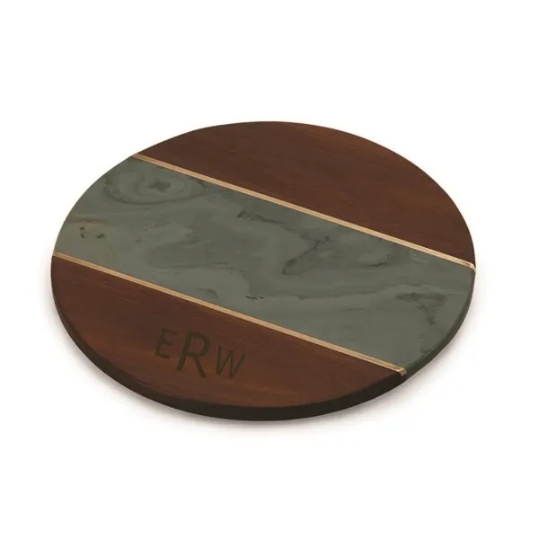 Lazy Susan with green marble & acacia wood base.... from ASI 88675 Picnic Plus