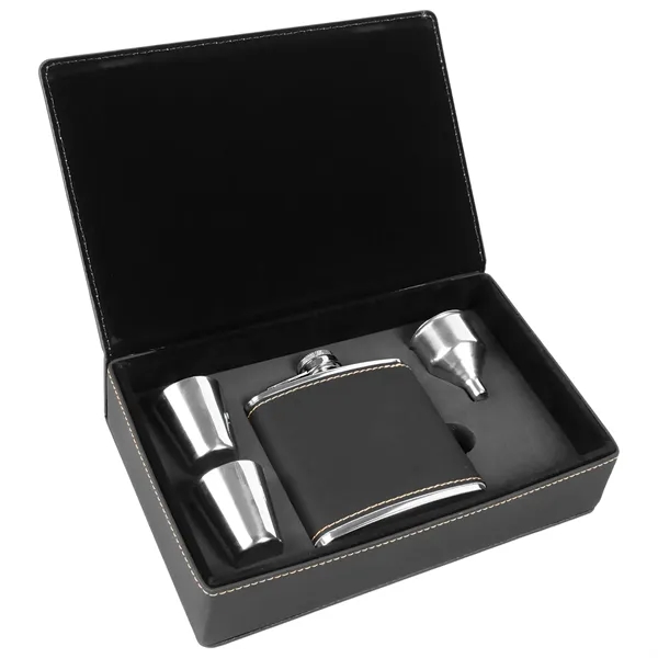 Gift set with 6 oz. leatherette-stainless steel flask, funnel and two... from ASI 74601 Calico