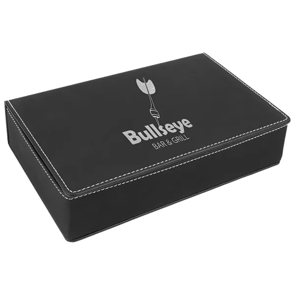 Gift set with 6 oz. black leatherette-stainless steel flask, funnel and... from ASI 74601 Calico