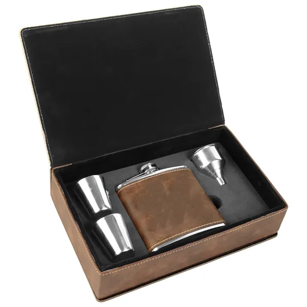 Gift set with 6 oz. leatherette-stainless steel flask, funnel and two... from ASI 74601 Calico
