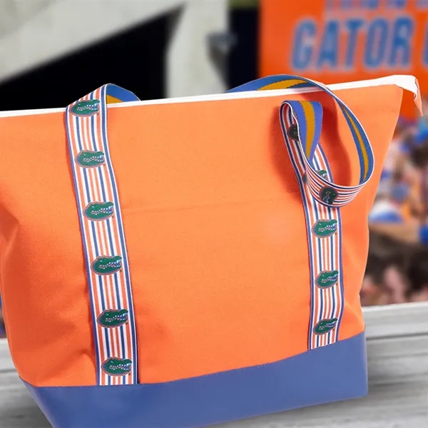 24 Pack insulated cooler with printed straps, and leatherette bottom.... from ASI 66230 Landes Inc