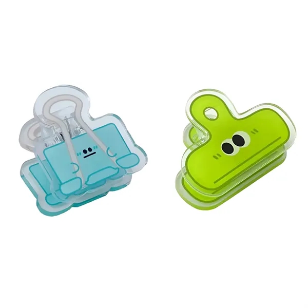 Cartoon face acrylic paper clip plus full color UV imprint on... from ASI 37218 Athena Promo (tm)