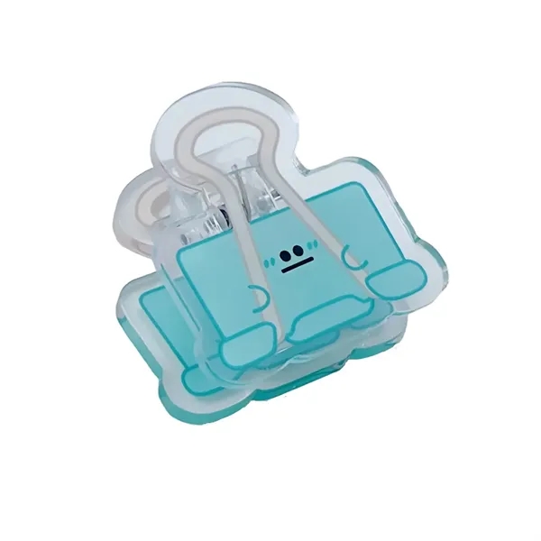 Cartoon face acrylic paper clip plus full color UV imprint on... from ASI 37218 Athena Promo (tm)