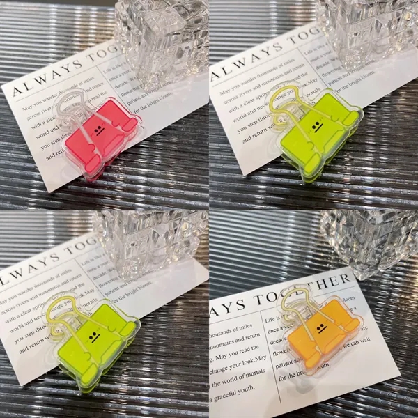 Cartoon face acrylic paper clip plus full color UV imprint on... from ASI 37218 Athena Promo (tm)