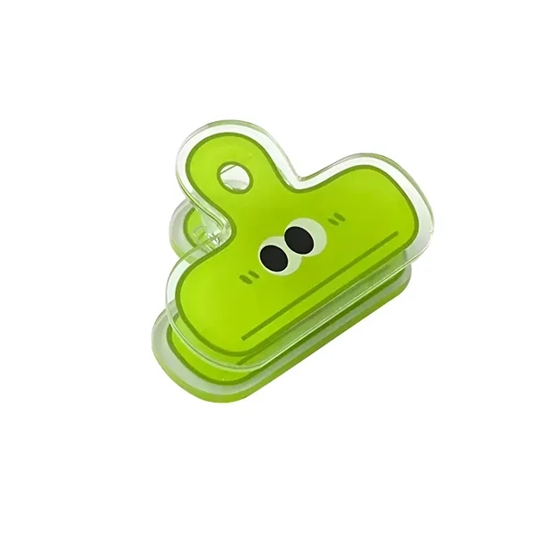 Cartoon face acrylic paper clip plus full color UV imprint on... from ASI 37218 Athena Promo (tm)