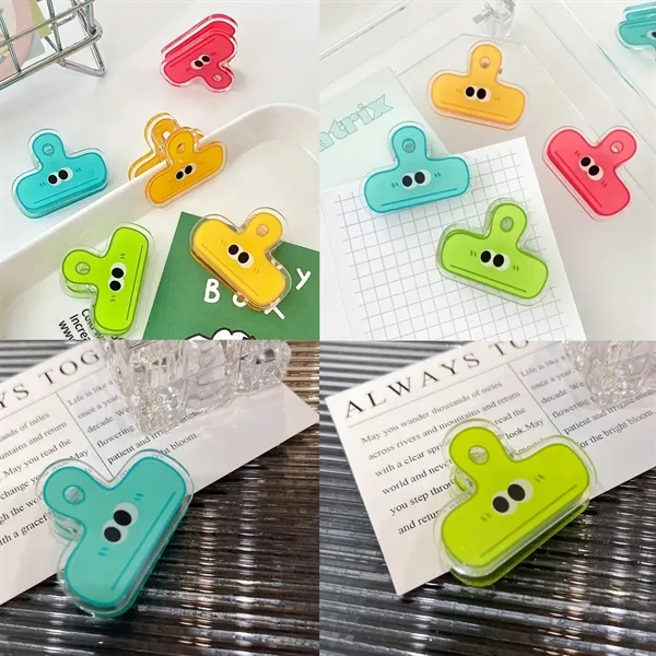 Cartoon face acrylic paper clip plus full color UV imprint on... from ASI 37218 Athena Promo (tm)