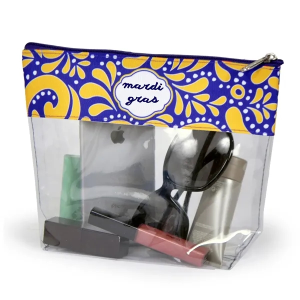 Clear cosmetic pouch with decorated ribbon trim.... from ASI 66230 Landes Inc