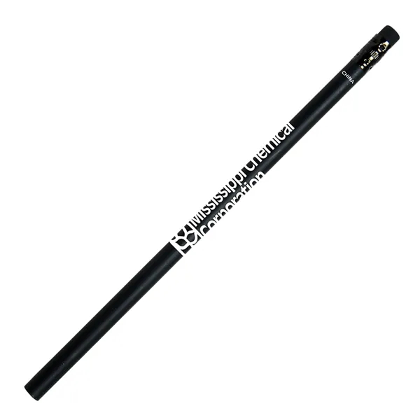 Black matte round #2 pencil with a black ferrule, black eraser.... from ASI 52840 Evans Manufacturing / Jo-Bee