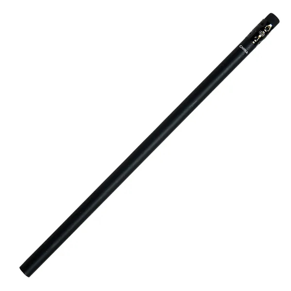 Black matte round #2 pencil with a black ferrule, black eraser.... from ASI 52840 Evans Manufacturing / Jo-Bee