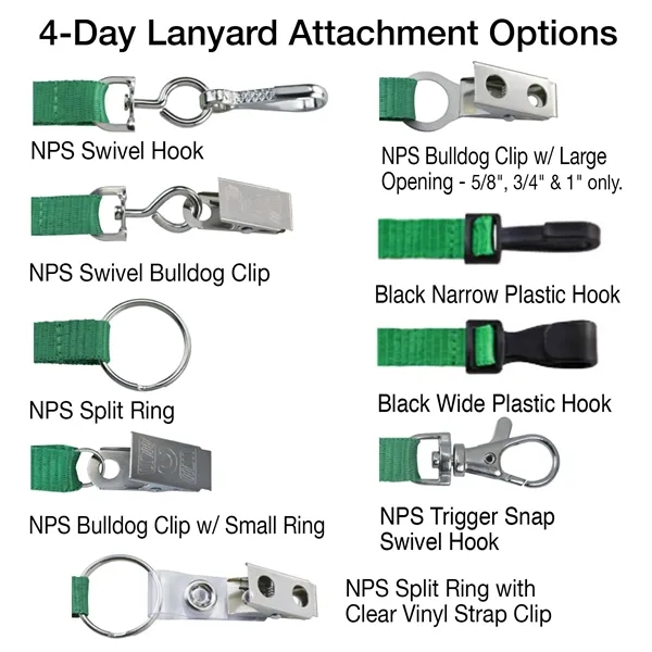Event-style custom dye-sublimated lanyards have 2 hooks to keep credentials facing... from ASI 79898 Promovision / PROMOVISION