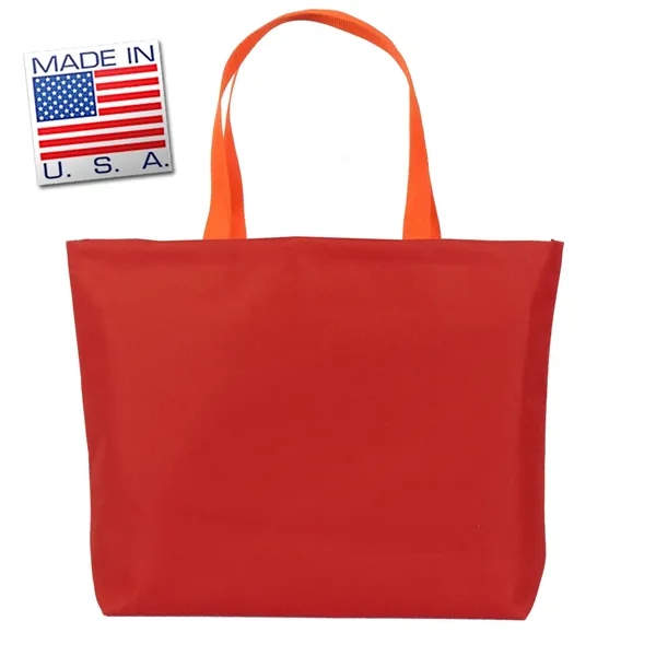 Galleria large bottom gusset tote made of colored canvas. Eco-friendly solution.... from ASI 66230 Landes Inc