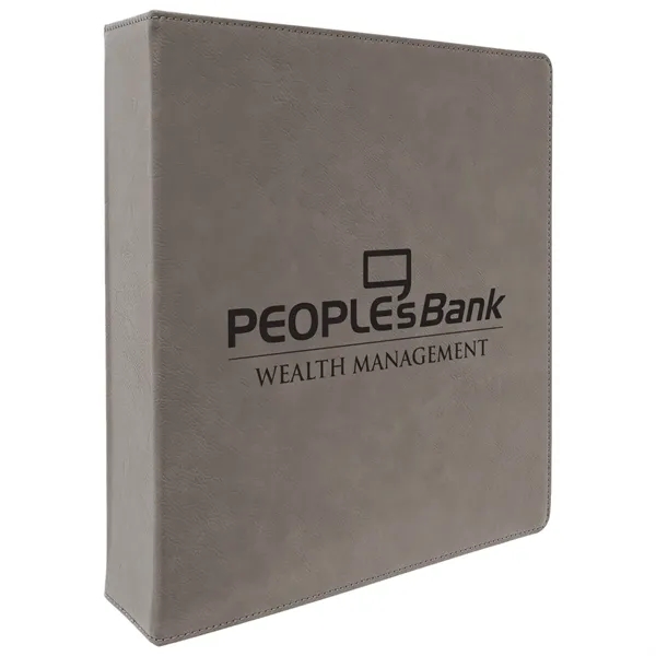 11" x 11.5" x 3" gray PU leatherette 3-ring binder with... from ASI 74601 Calico