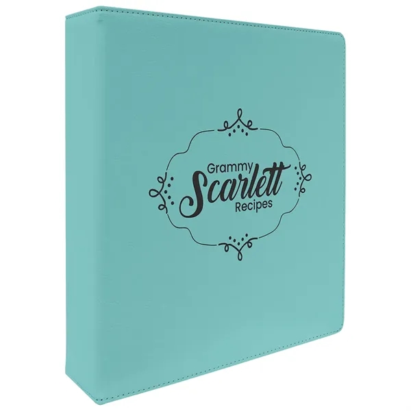 11" x 11.5" x 3" teal PU leatherette 3-ring binder with... from ASI 74601 Calico