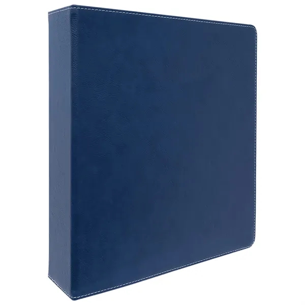 11" x 11.5" x 3" blue and silver PU leatherette 3-ring... from ASI 74601 Calico