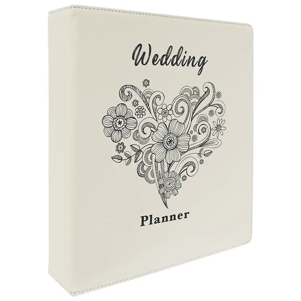 11" x 11.5" x 3" white PU leatherette 3-ring binder with... from ASI 74601 Calico