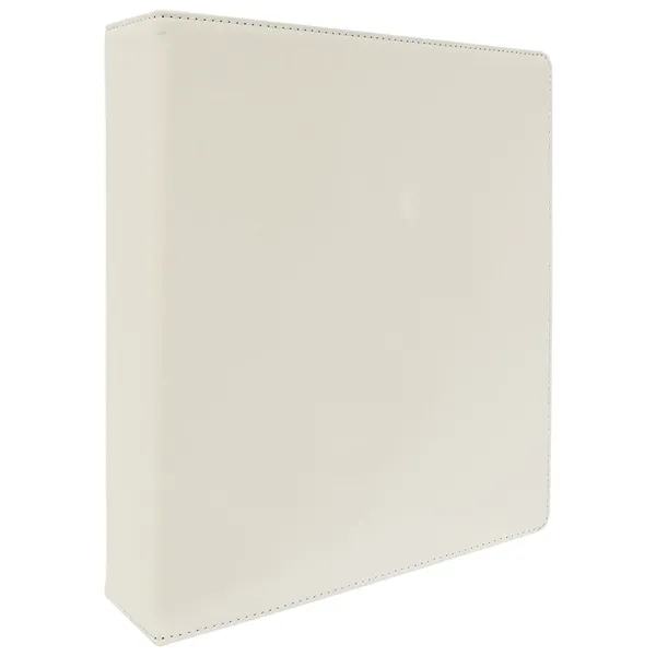 11" x 11.5" x 3" white PU leatherette 3-ring binder with... from ASI 74601 Calico