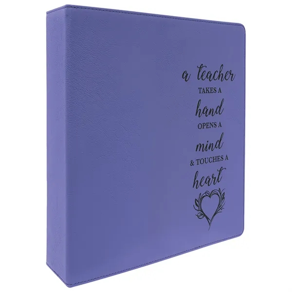 11" x 11.5" x 3" purple PU leatherette 3-ring binder with... from ASI 74601 Calico
