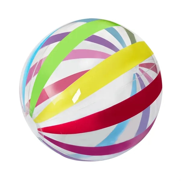 16" PVC inflatable beach ball with multi-color stripes.... from ASI 63549 Jornik Manufacturing Corp / Jornik