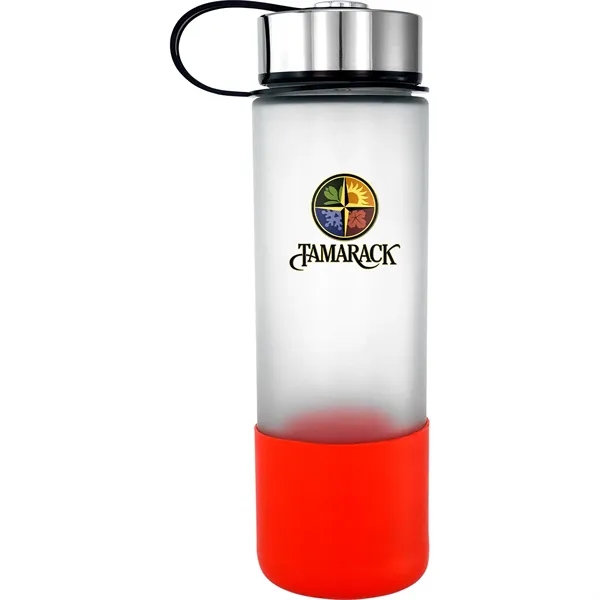 Metal Lanyard Lid 22oz. Full Color Frosted Glass Grip Bottle... from ASI 30208 A P Specialties / AP Specialties