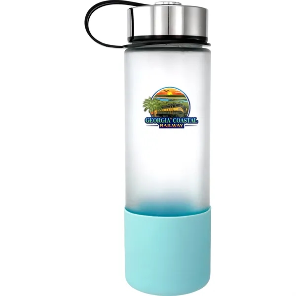 Metal Lanyard Lid 22oz. Full Color Frosted Glass Grip Bottle... from ASI 30208 A P Specialties / AP Specialties