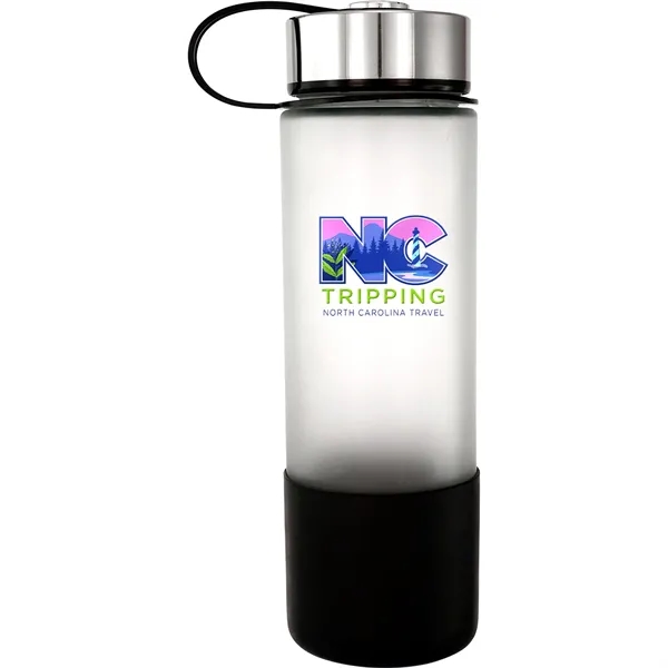 Metal Lanyard Lid 22oz. Full Color Frosted Glass Grip Bottle... from ASI 30208 A P Specialties / AP Specialties